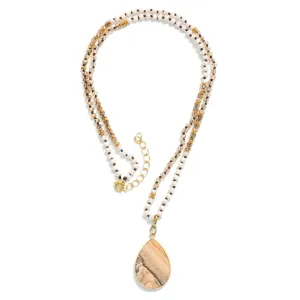Brown Tear Drop Necklace