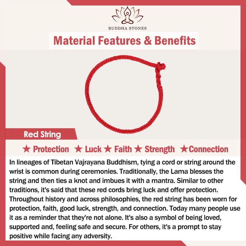 Buddha Stones Red String Fu Character Ingot Ruyi Stick Luck Braided Bracelet