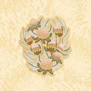 Bush Proteas Wooden Brooch