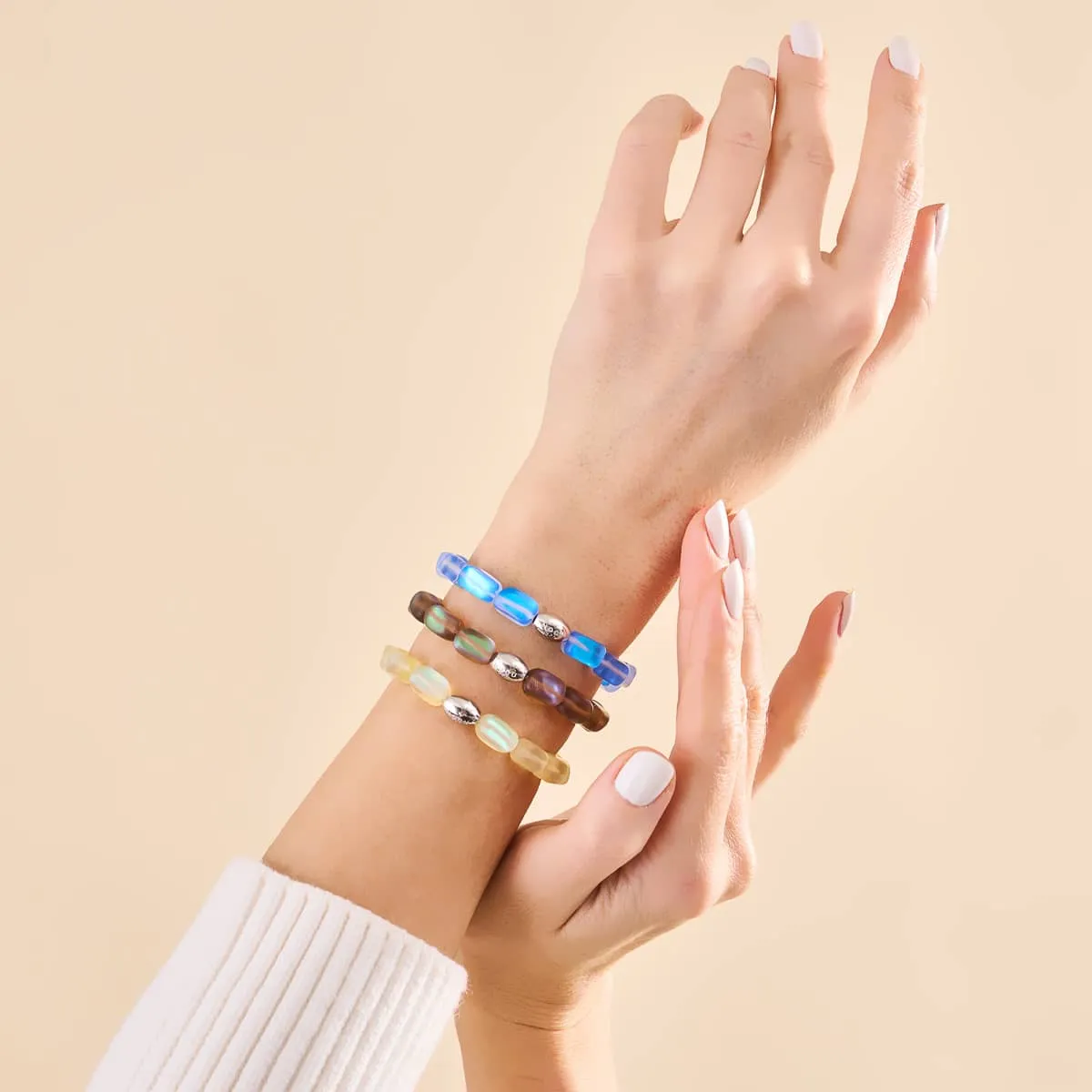 Canary | .925 Sterling Silver | Mermaid Glass Pebble Bracelet