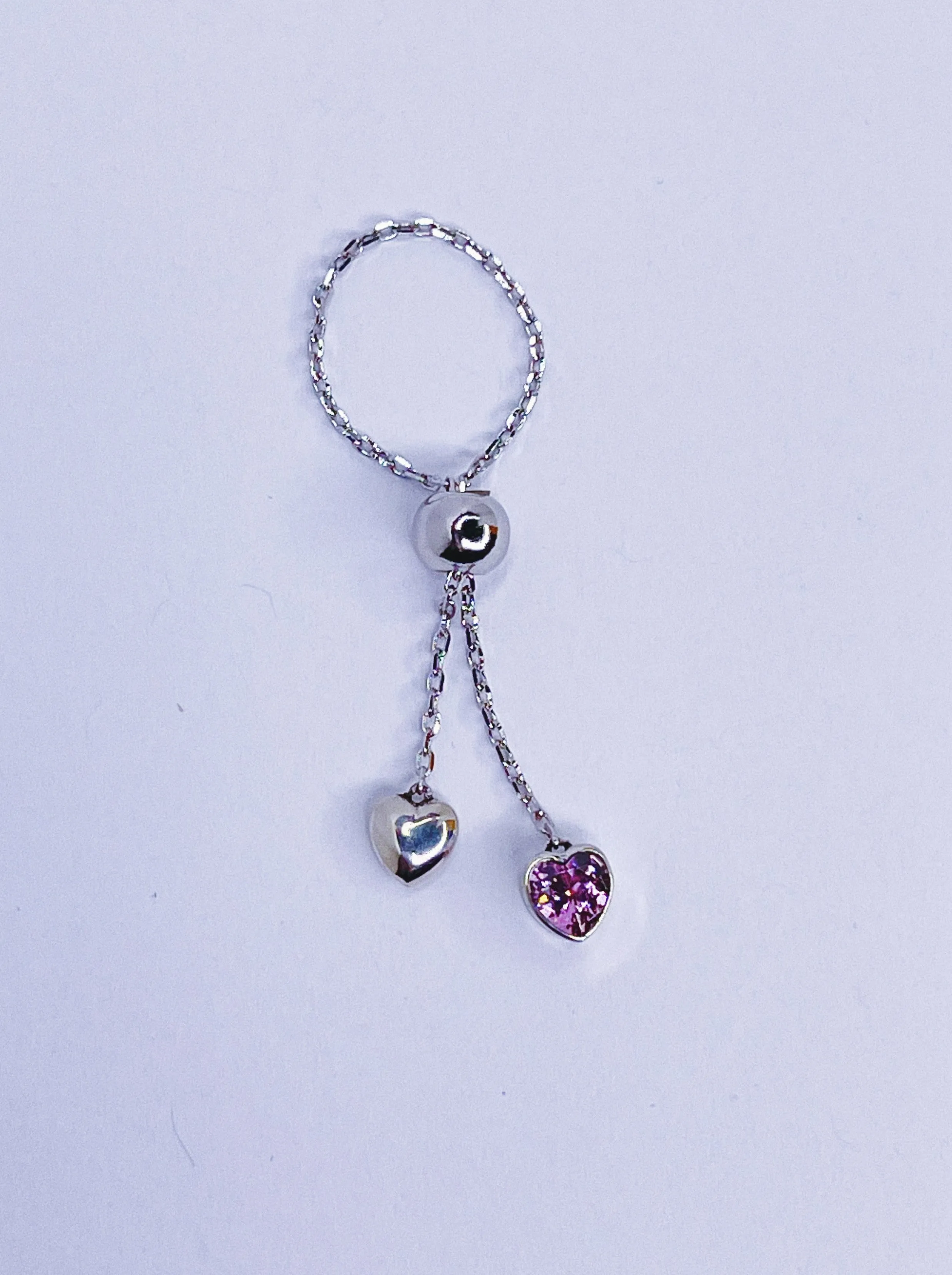 Chain Blush Heart Ring
