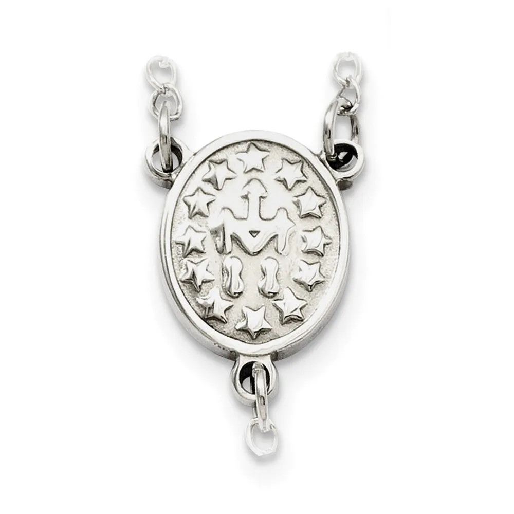 Chisel Stainless Steel Polished 8mm Beaded 32.5 inch Rosary Necklace