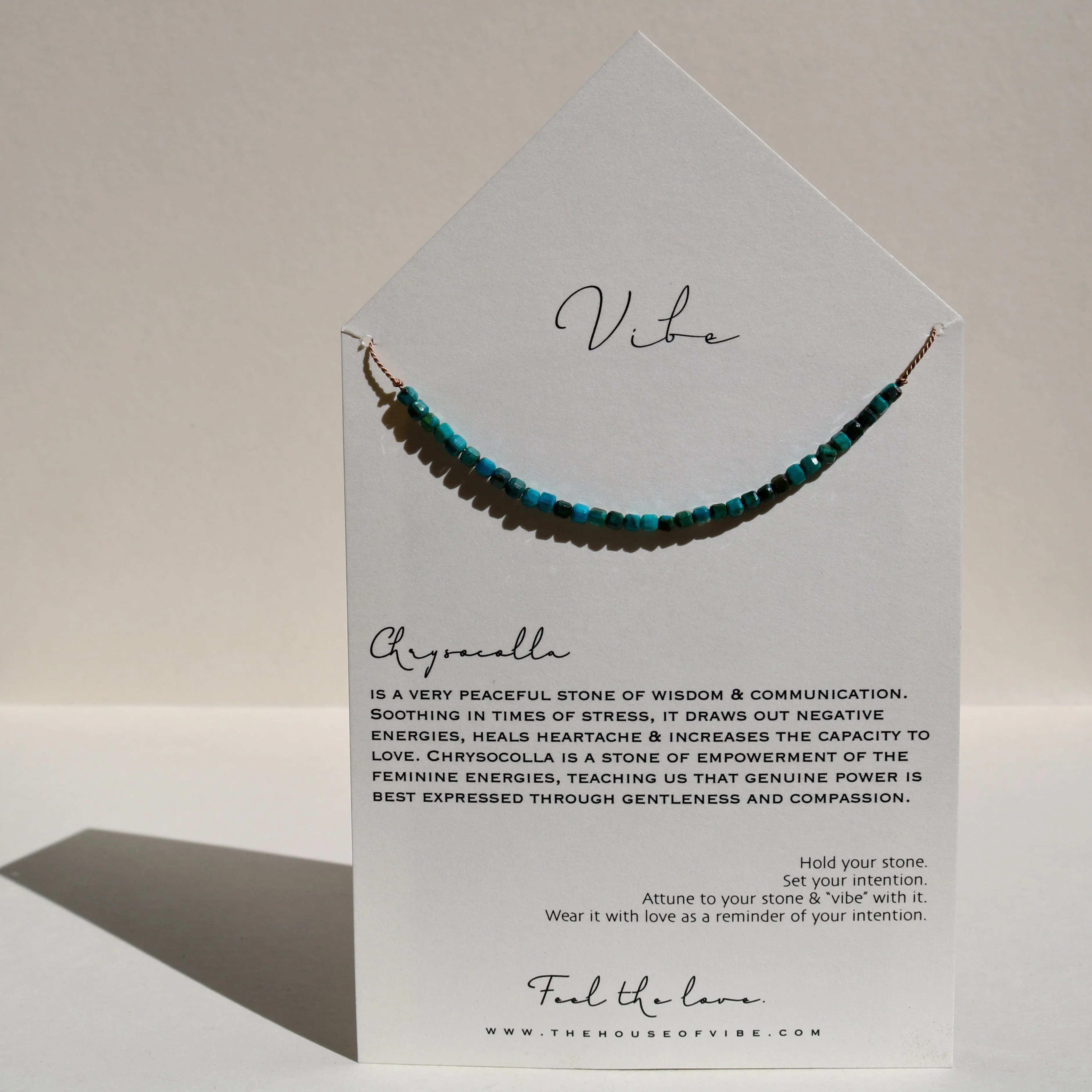 CHRYSOCOLLA CUBES BEADED NECKLACE