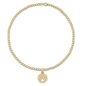 Classic 2mm Bead & Paw Print Small Disc Bracelet