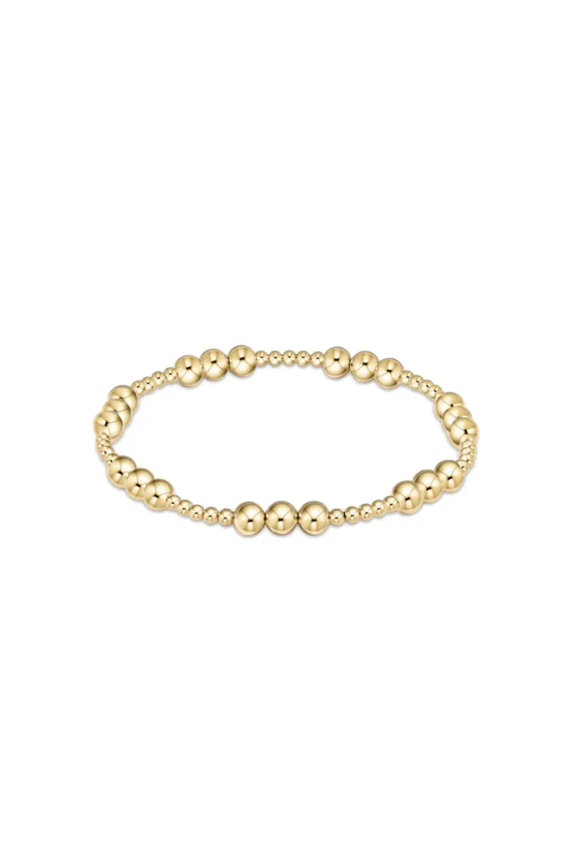 Classic Joy Pattern 5mm Bead Bracelet - Gold