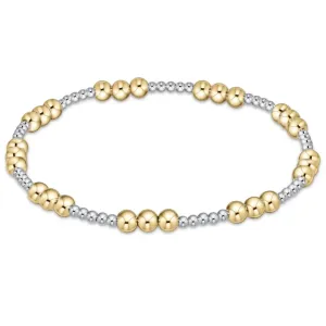 Classic Joy Pattern Mixed Metal 4mm Bead Bracelet