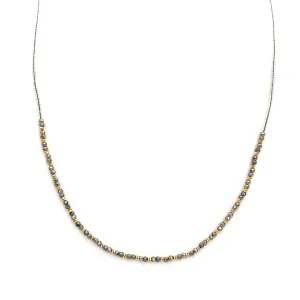 Clear seed with gold vermeil and mystic labradorite bead necklace
