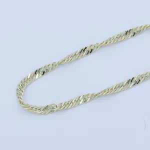 Clearance Pricing BLOWOUT 14K Gold Filled 1.8mm Twisted Singapore 18 Inch Chain Layering Necklace | WA-228