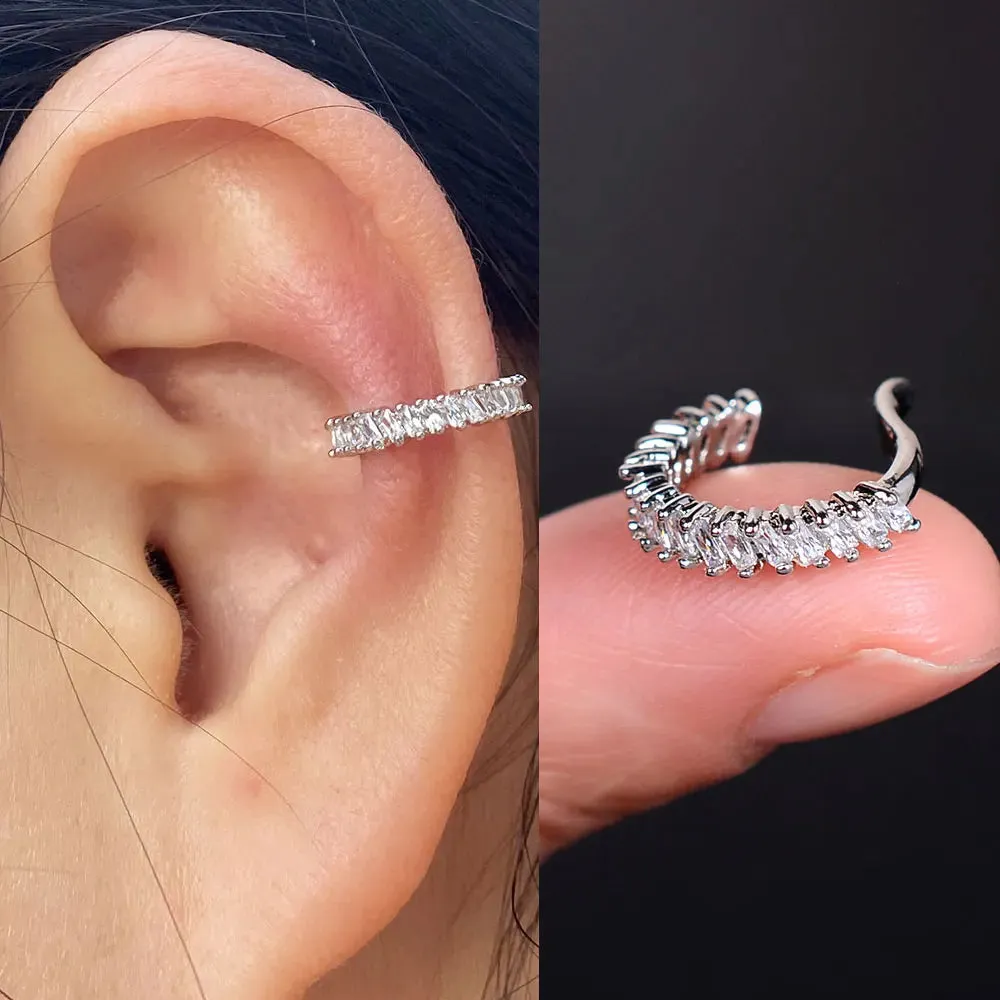 Climber Ear Cuff Ear Clip for Women CZ No Pierced C Shape Geometric