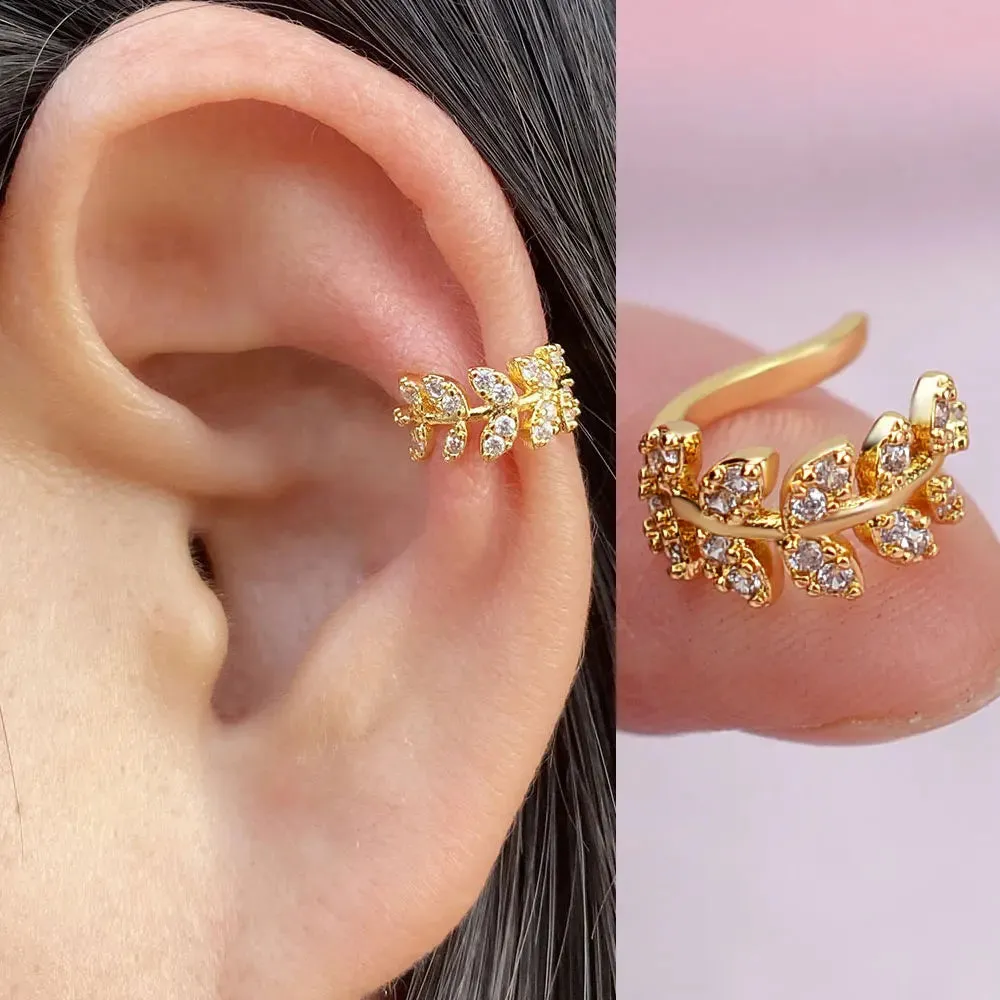 Climber Ear Cuff Ear Clip for Women CZ No Pierced C Shape Geometric