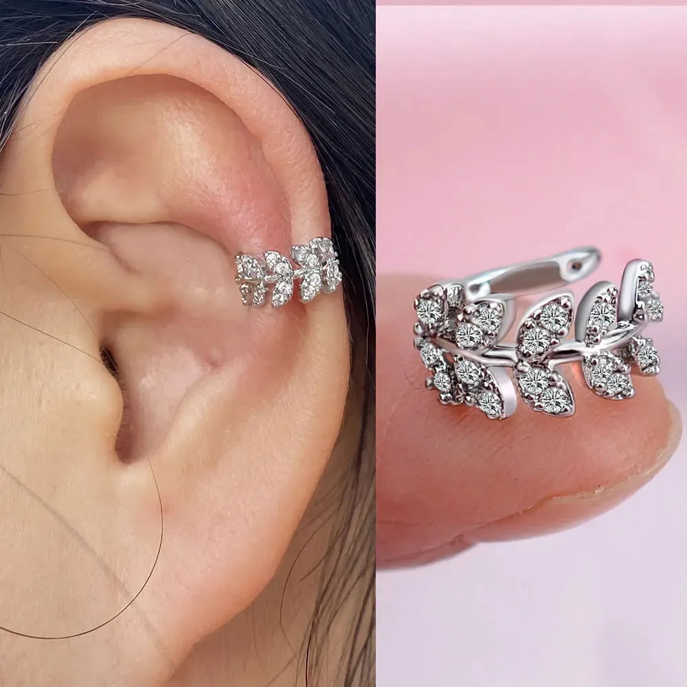 Climber Ear Cuff Ear Clip for Women CZ No Pierced C Shape Geometric