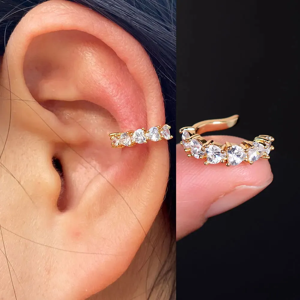 Climber Ear Cuff Ear Clip for Women CZ No Pierced C Shape Geometric