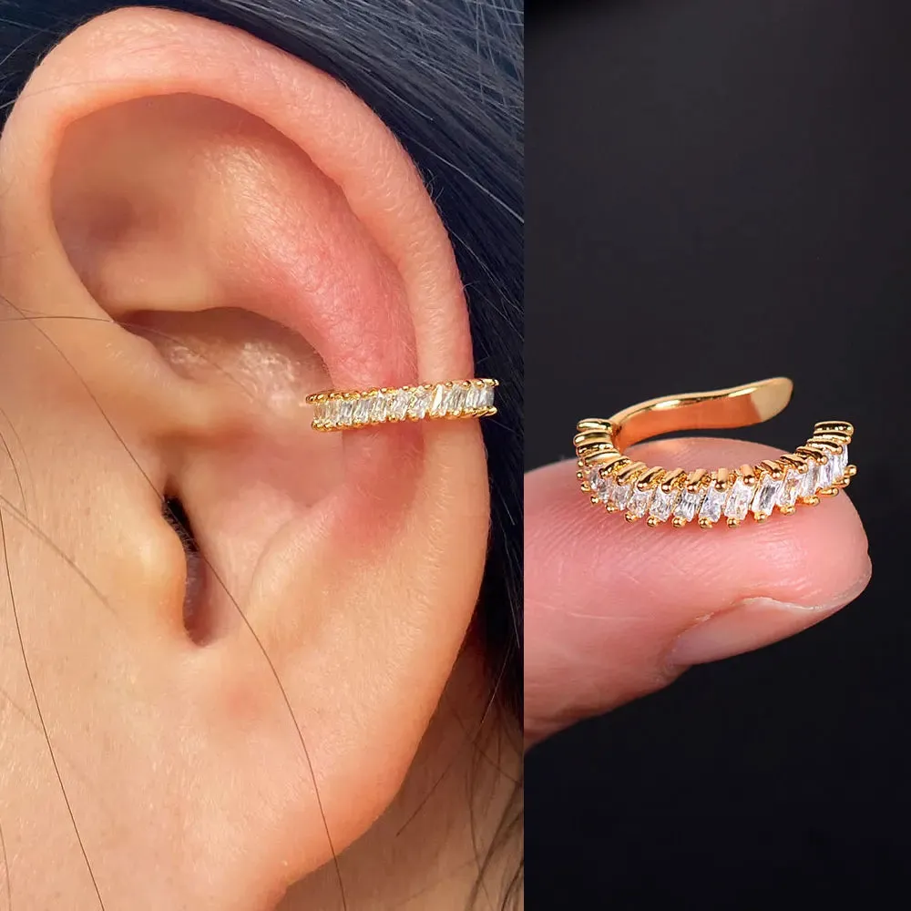 Climber Ear Cuff Ear Clip for Women CZ No Pierced C Shape Geometric