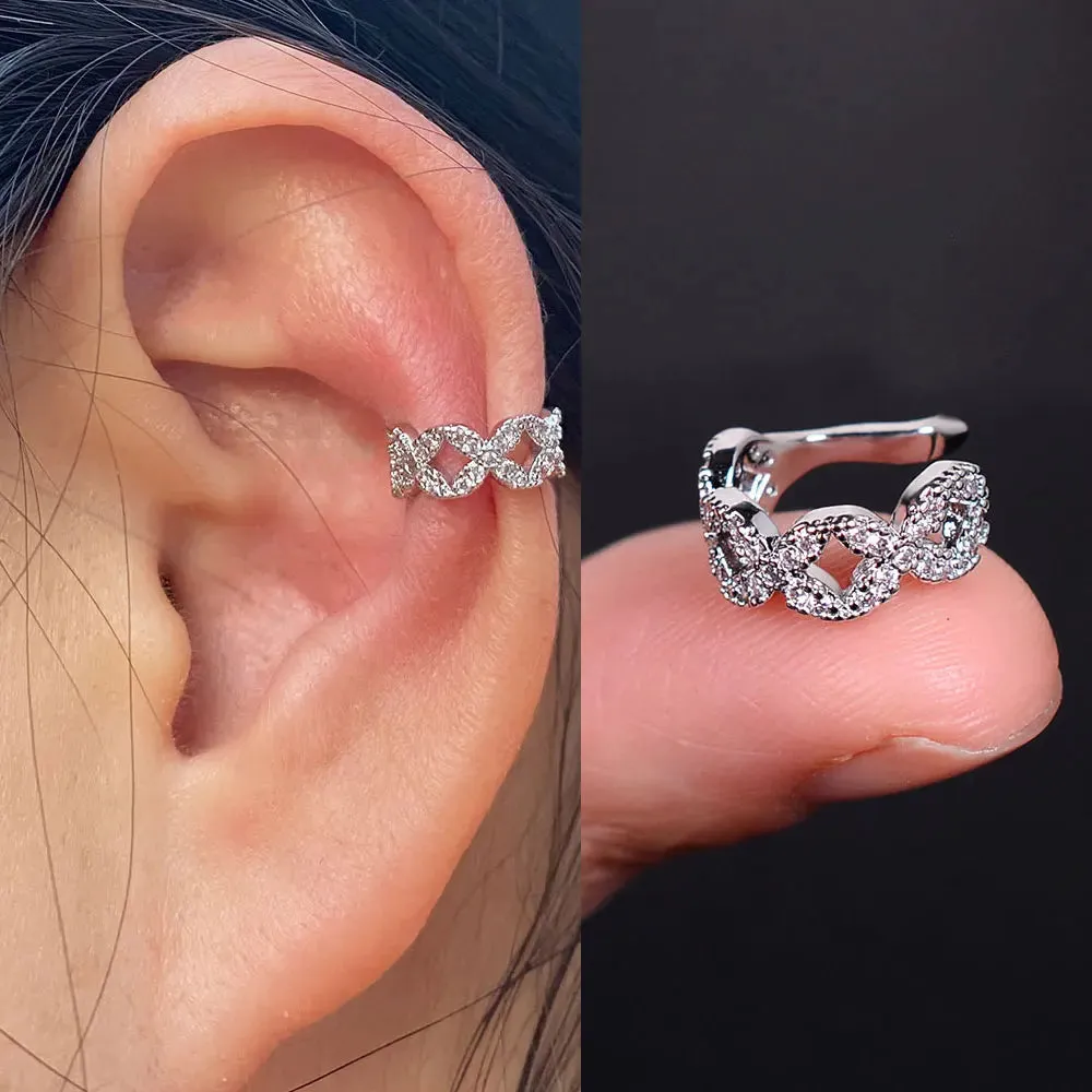 Climber Ear Cuff Ear Clip for Women CZ No Pierced C Shape Geometric
