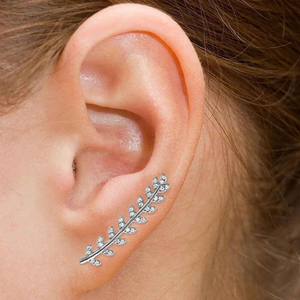 Climbing Vine CZ Earrings