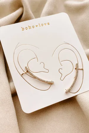 Close-Up Magic Rhinestone Ear Climbers (Gold)
