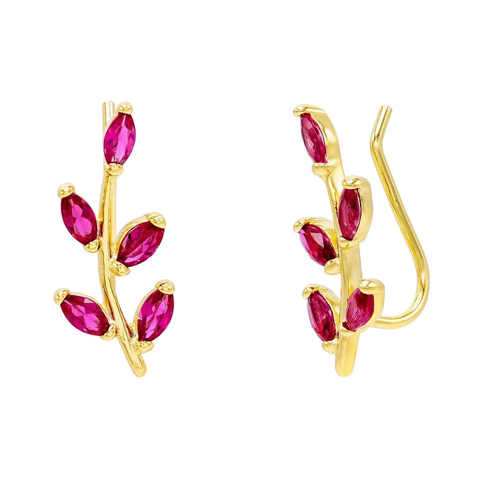 Colored Leaf Stone Ear Climber