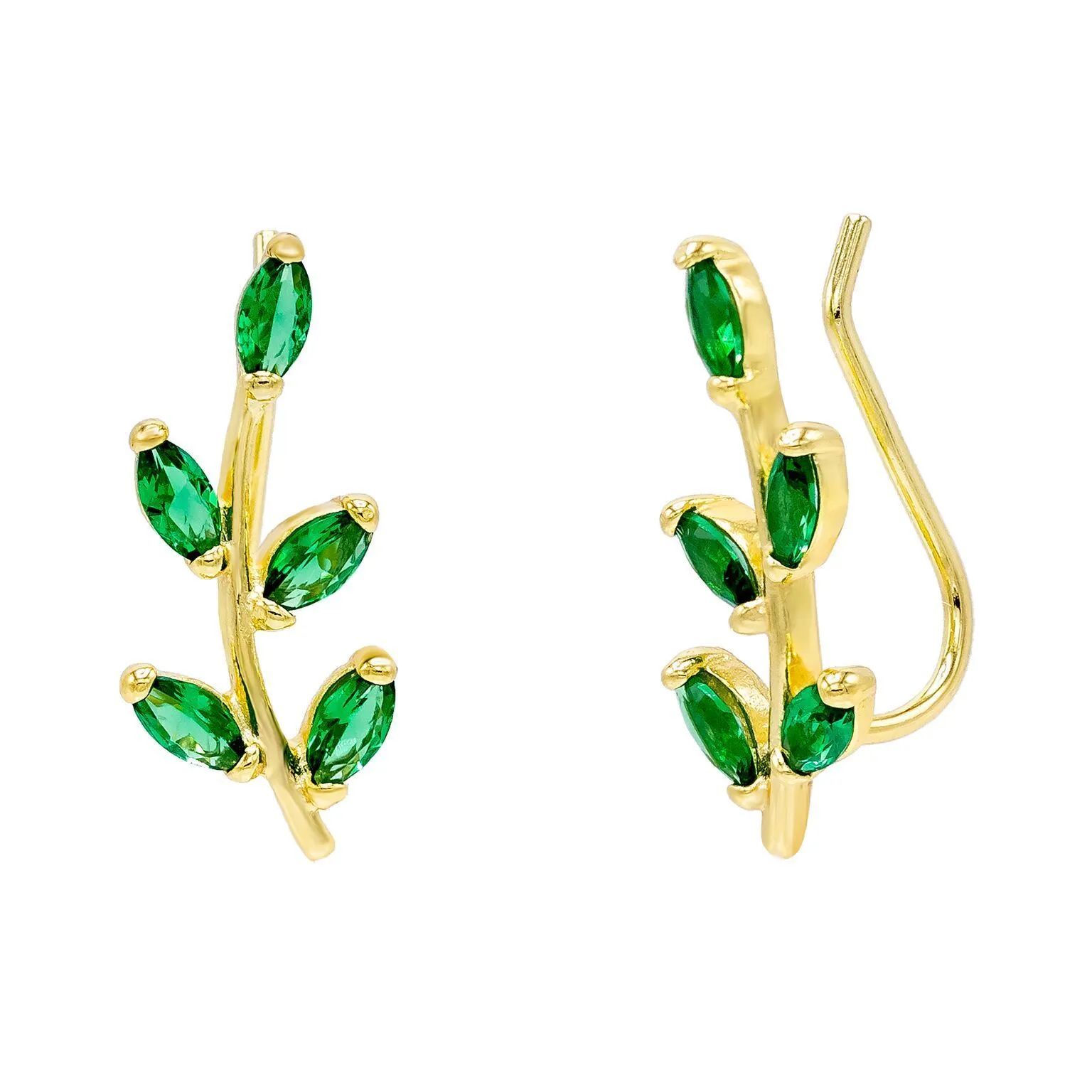 Colored Leaf Stone Ear Climber