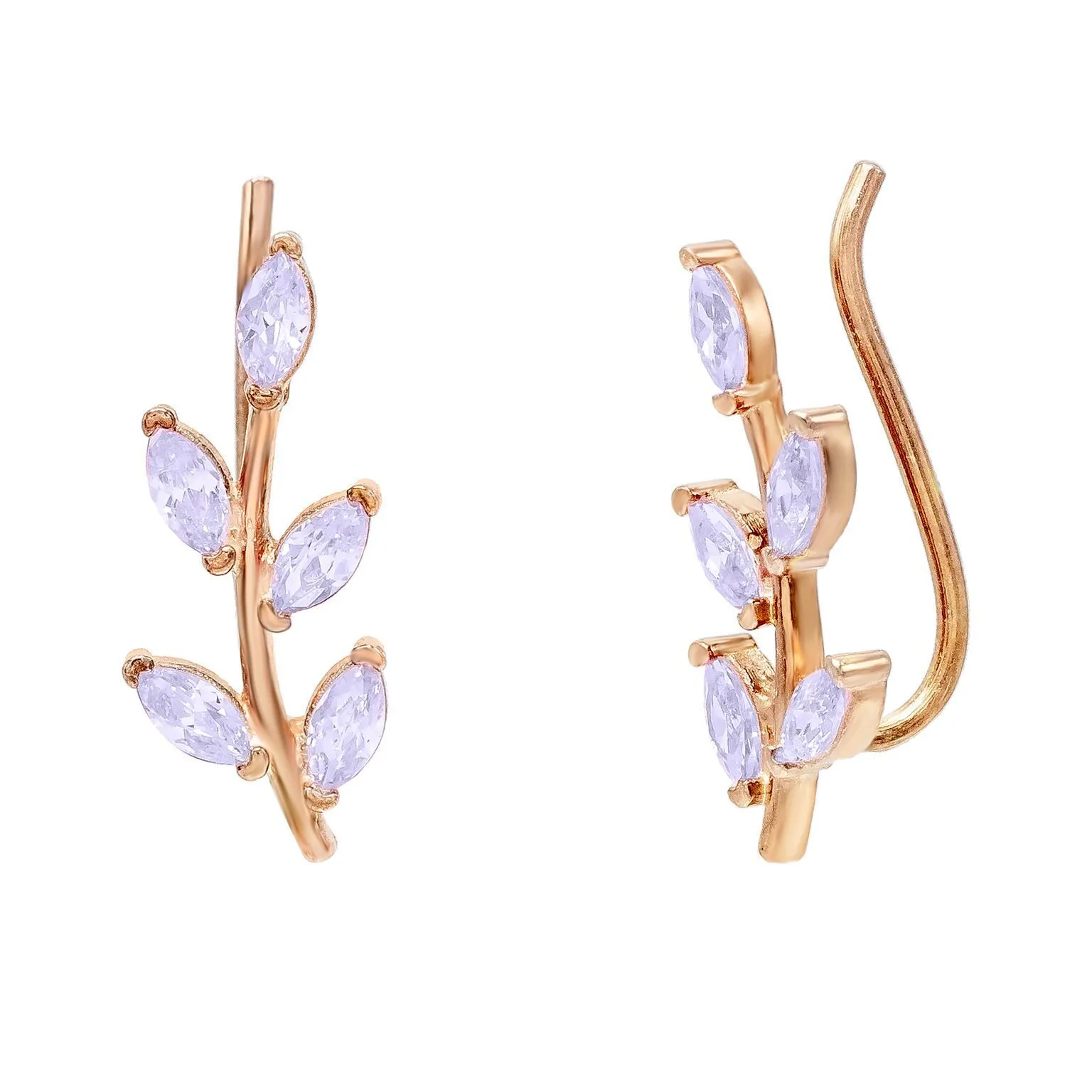 Colored Leaf Stone Ear Climber