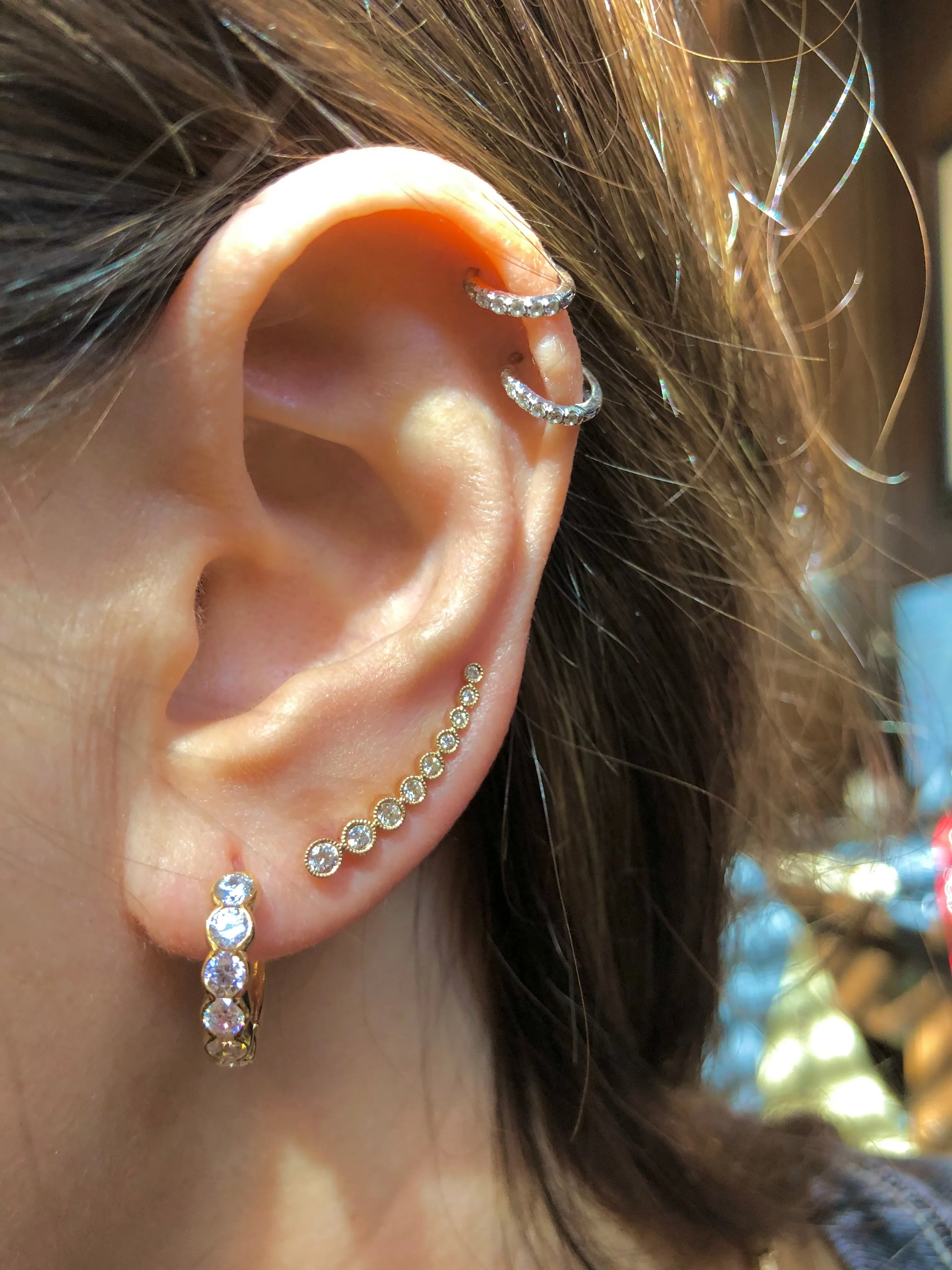 COMET DIAMOND EAR CLIMBER -BEZELS