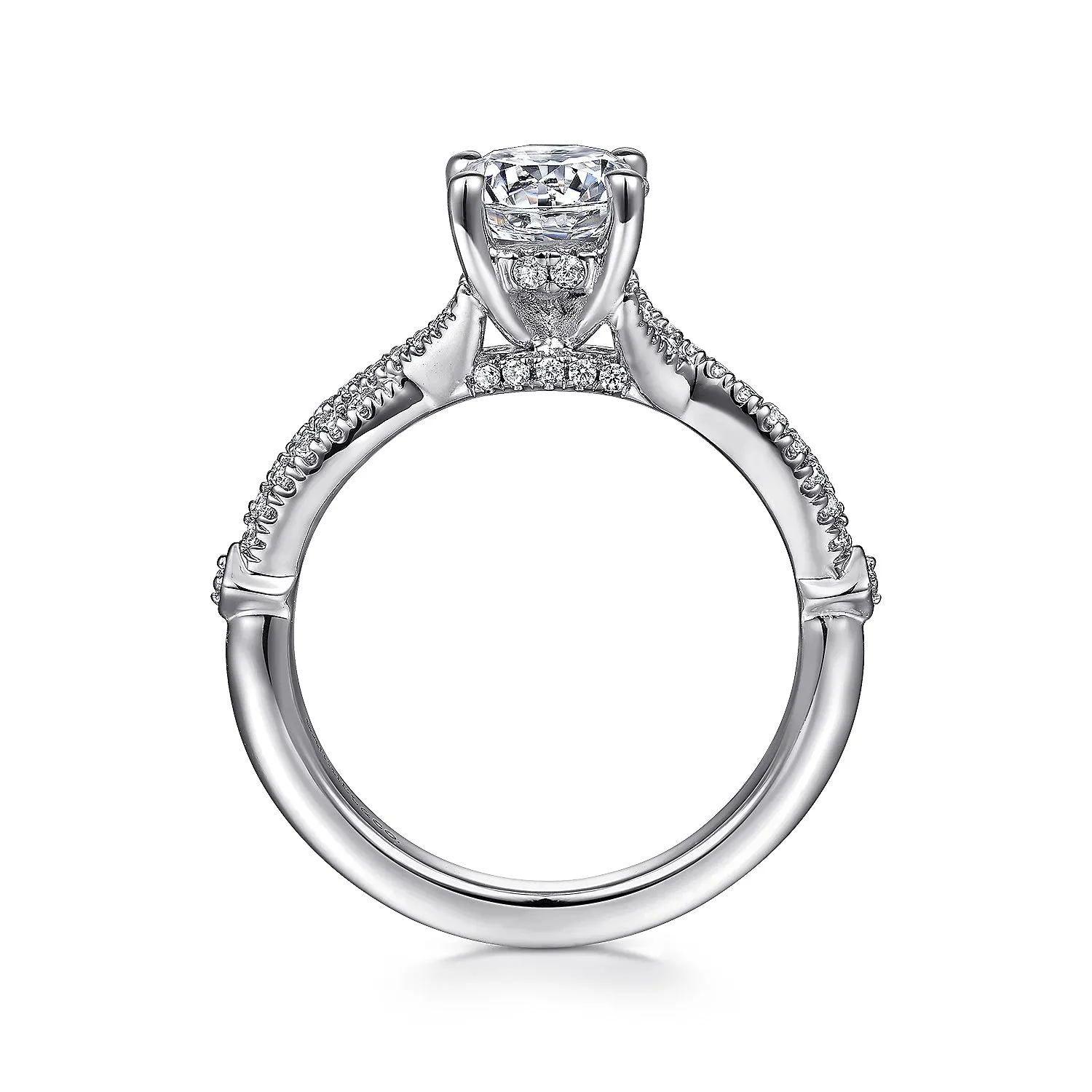 Contemporary Round Twist Diamond Engagement Ring Mounting