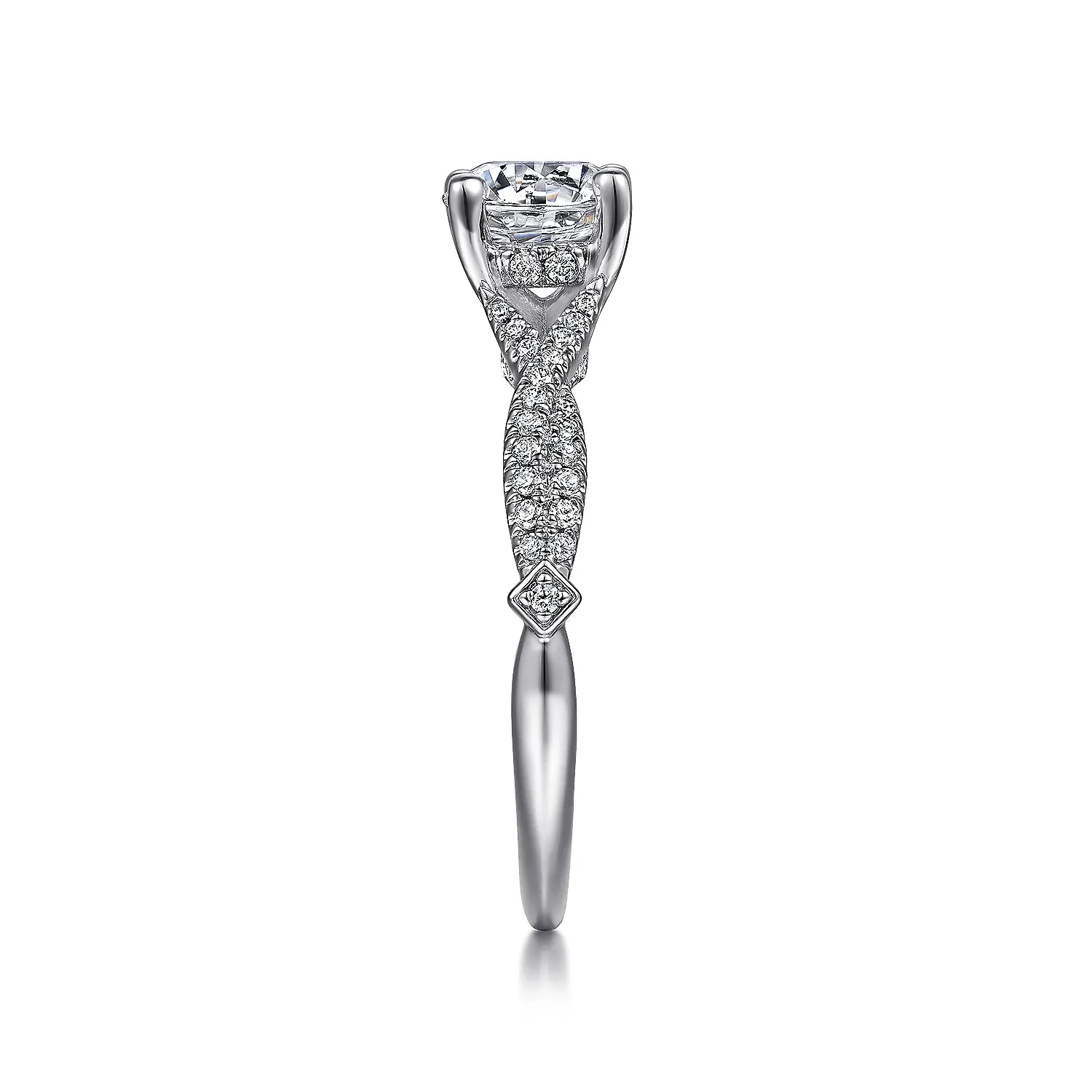 Contemporary Round Twist Diamond Engagement Ring Mounting