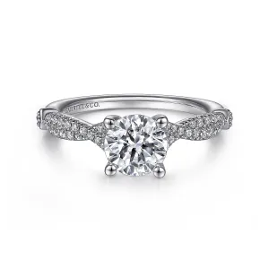 Contemporary Round Twist Diamond Engagement Ring Mounting