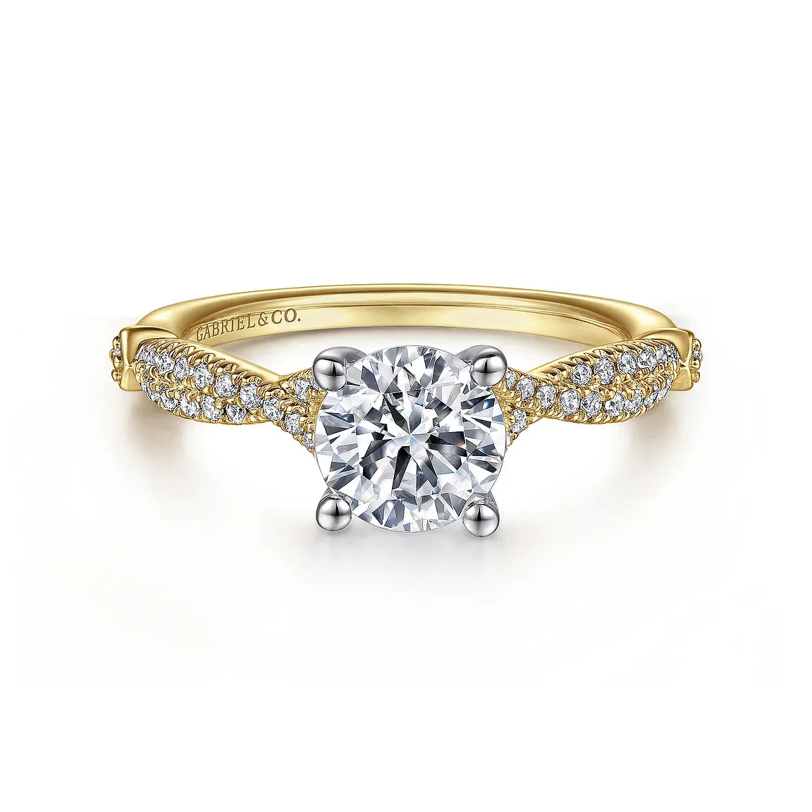 Contemporary Round Twist Diamond Engagement Ring Mounting