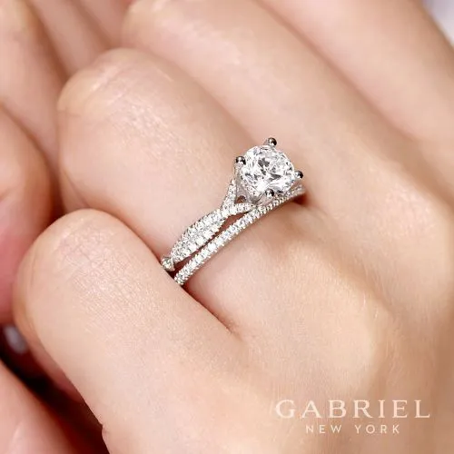 Contemporary Round Twist Diamond Engagement Ring Mounting