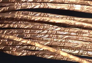 Copper Ring Stock Shank 2.8mm Daisys Textured Metal Cane Wire - Rings Bracelets Pendants Metalwork