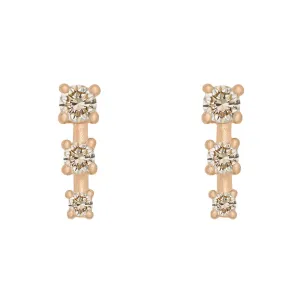 Cora Earrings, Champagne Diamond