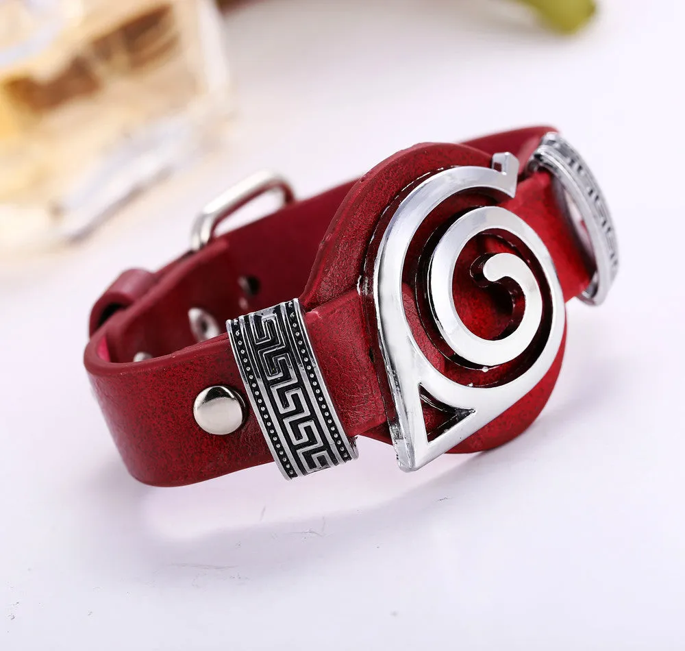 Cosplay Naruto leather bracelets fashion anime Punk bangles fashion gifts