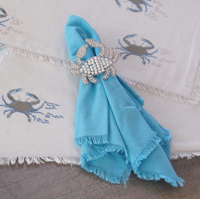 CRAB BEADED NAPKIN RING SET