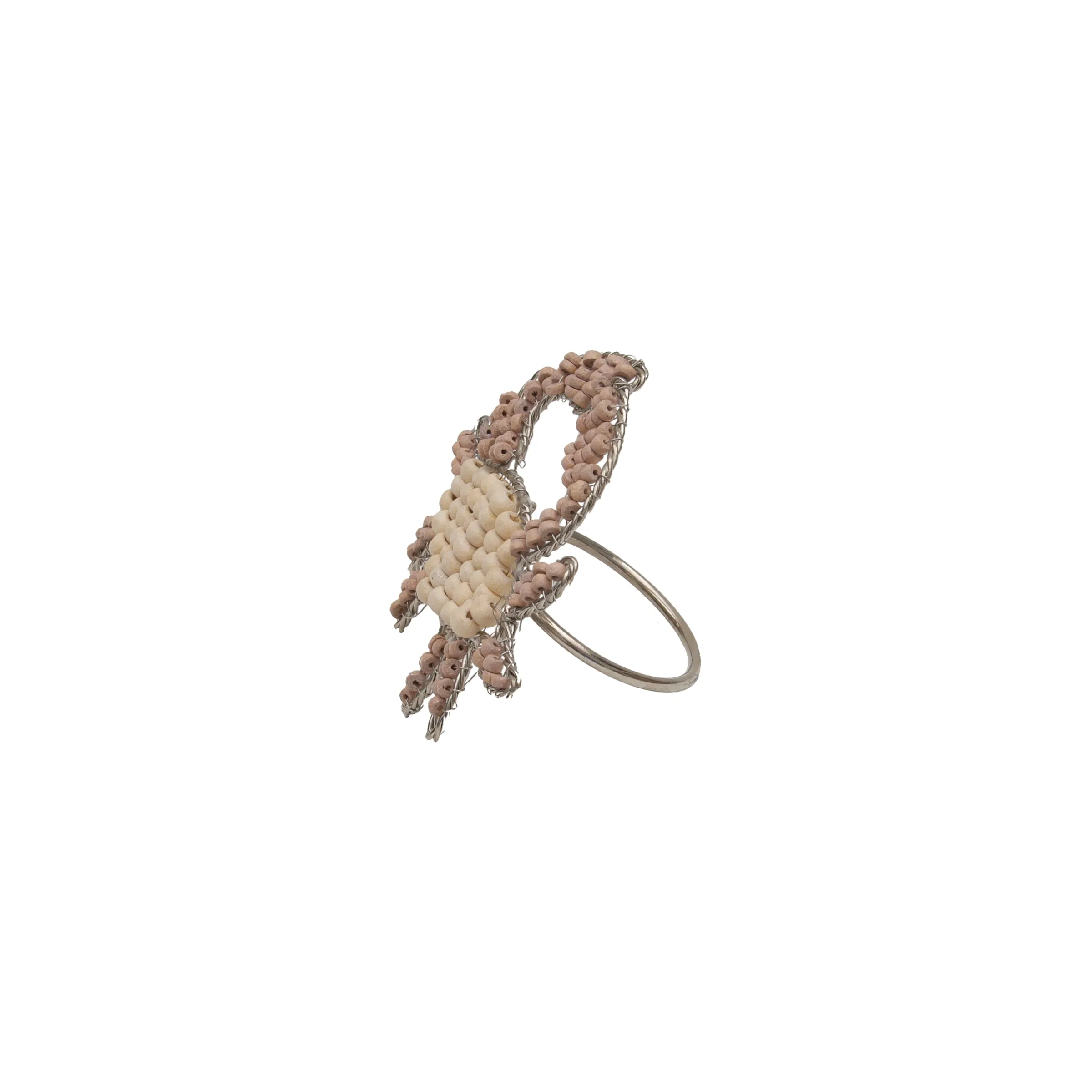 CRAB BEADED NAPKIN RING SET