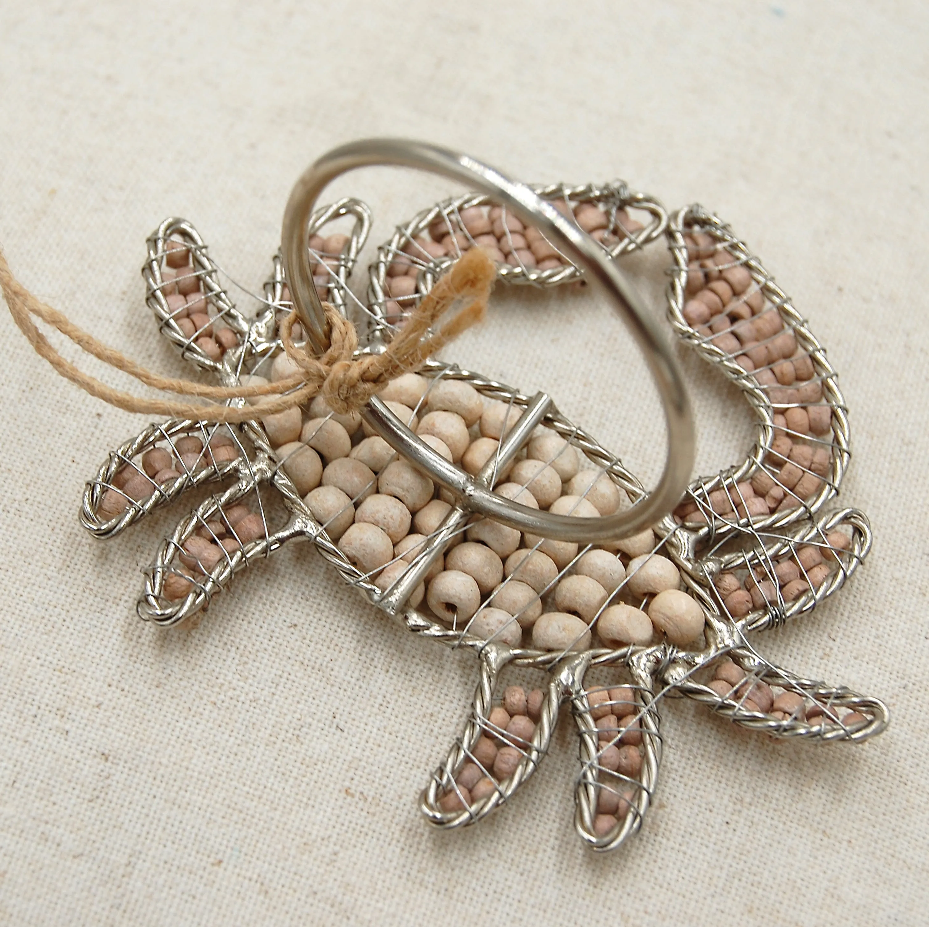 CRAB BEADED NAPKIN RING SET