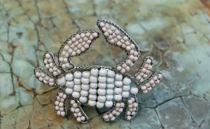 CRAB BEADED NAPKIN RING SET