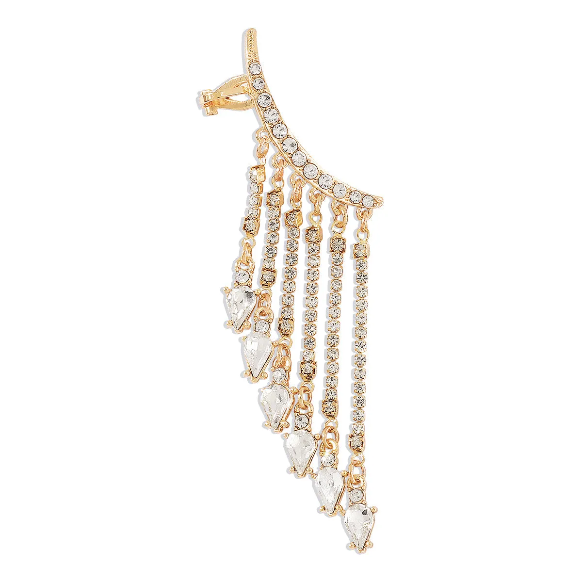 Crystal & Cubic Zirconia Tassel Ear Climber