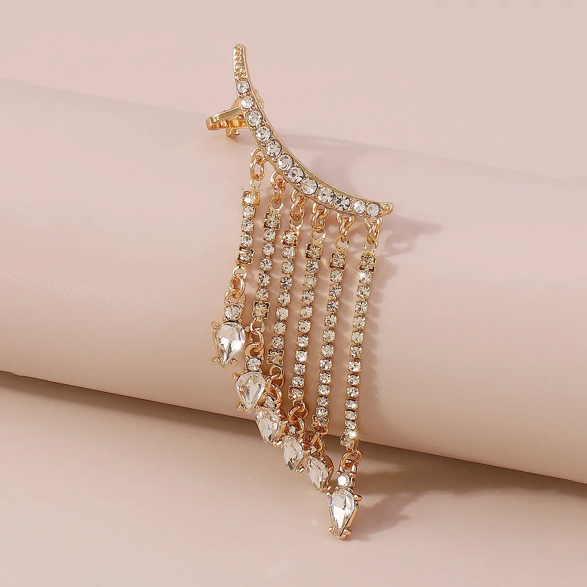 Crystal & Cubic Zirconia Tassel Ear Climber