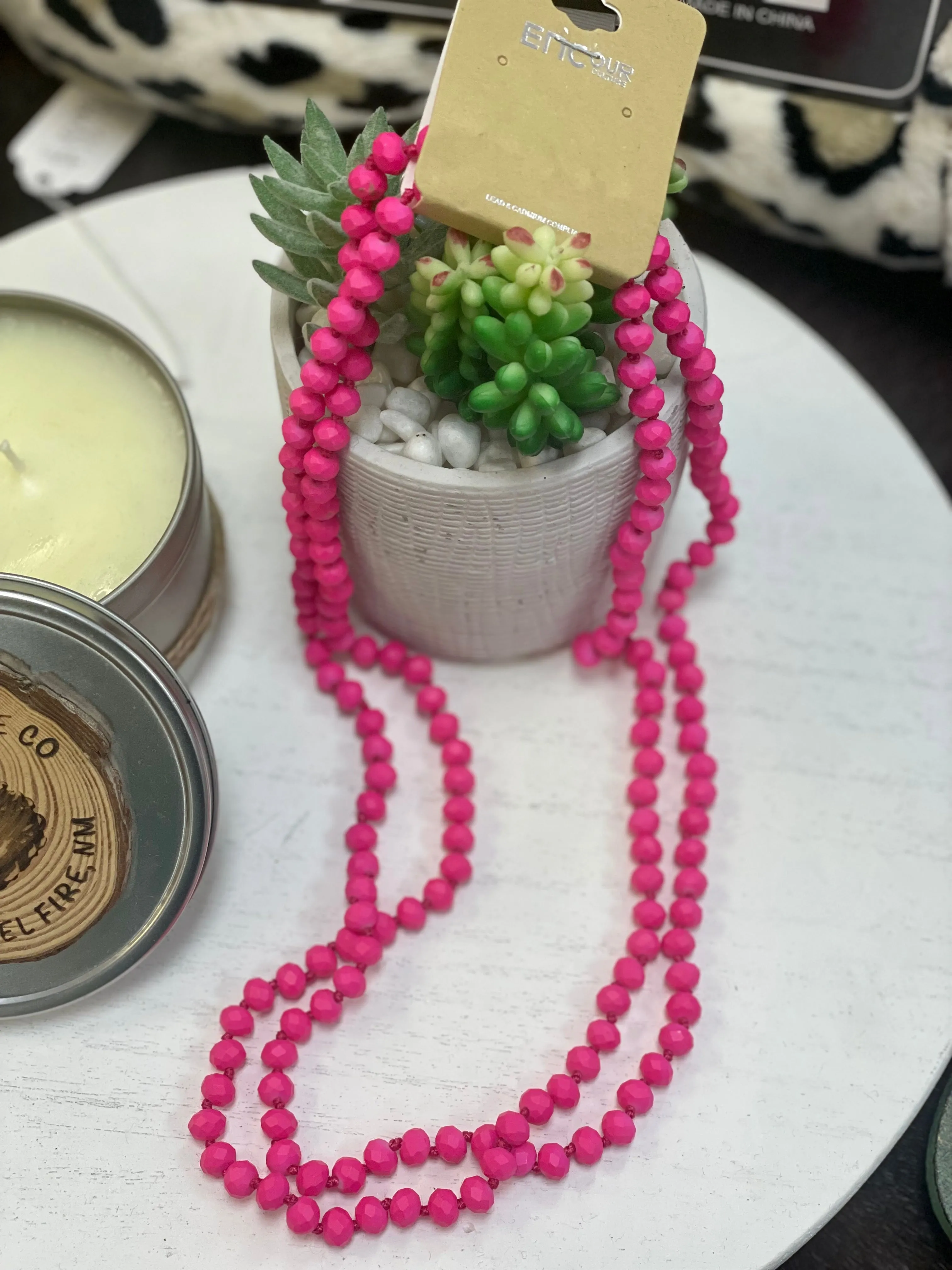 Crystal Beaded 60” Necklace
