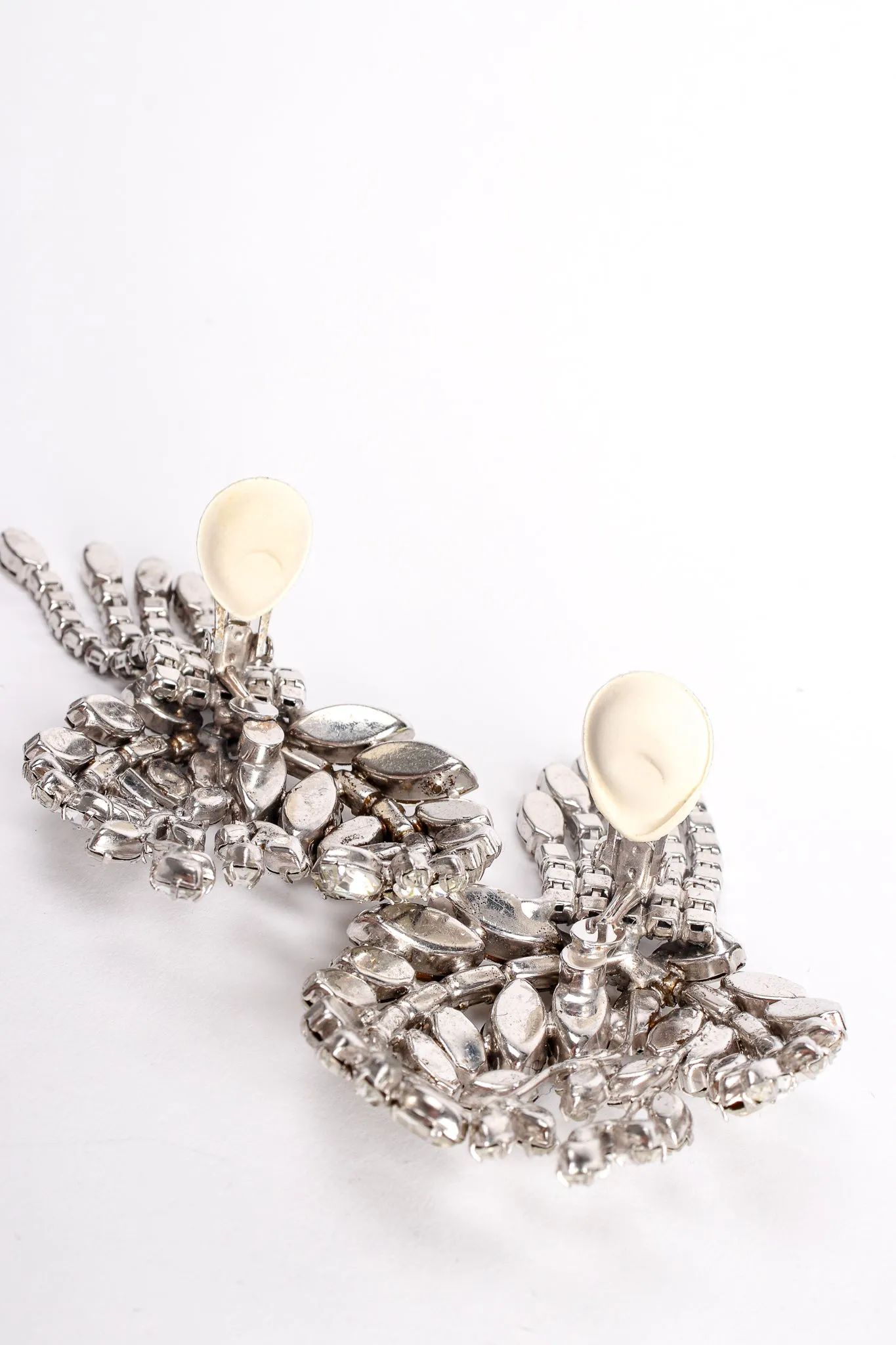 Crystal Laurel Fringe Climber Earrings