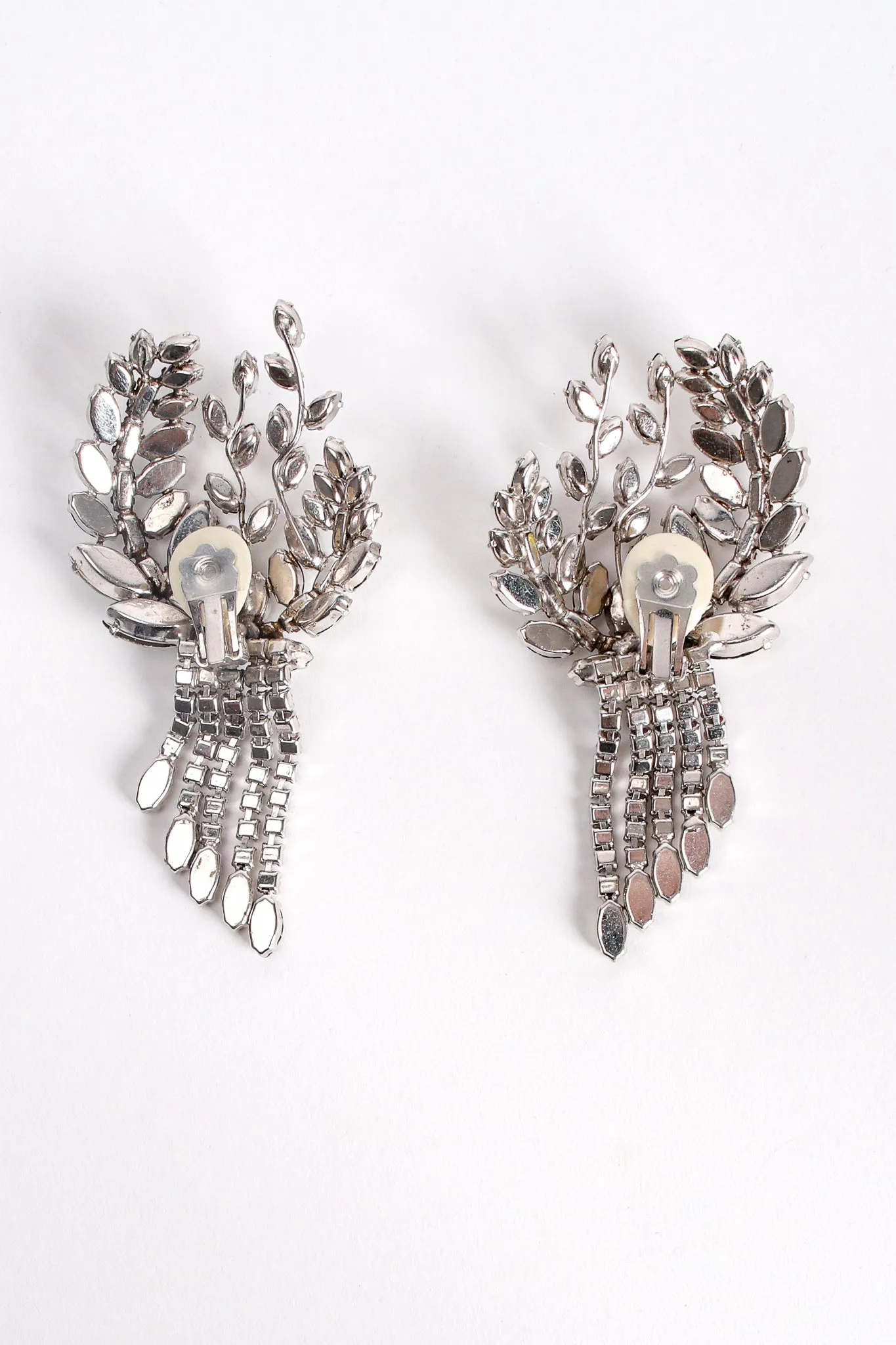 Crystal Laurel Fringe Climber Earrings