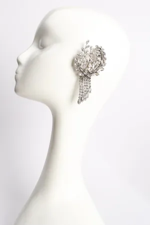 Crystal Laurel Fringe Climber Earrings