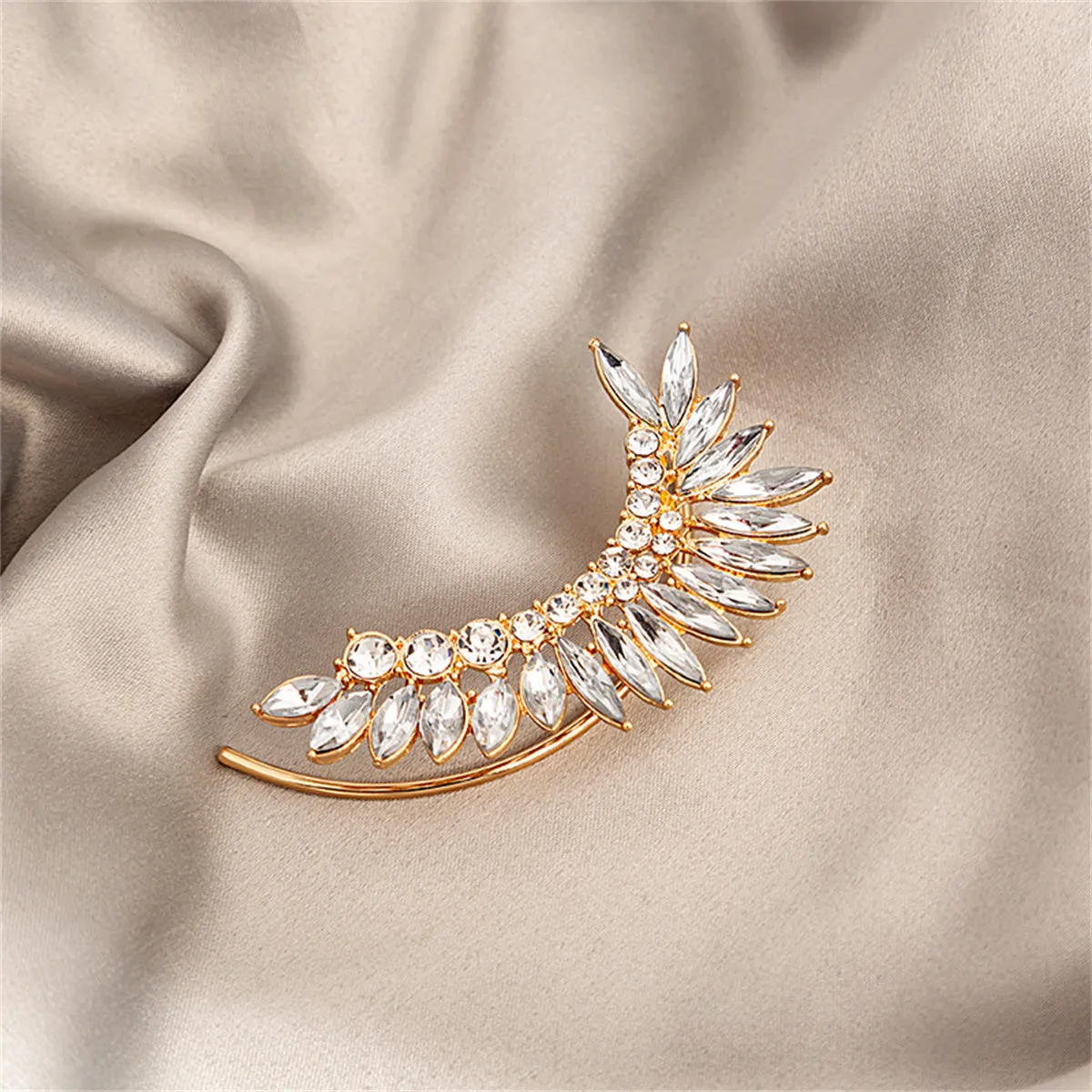 Cubic Zirconia & Crystal Marquise-Cut Ear Climber