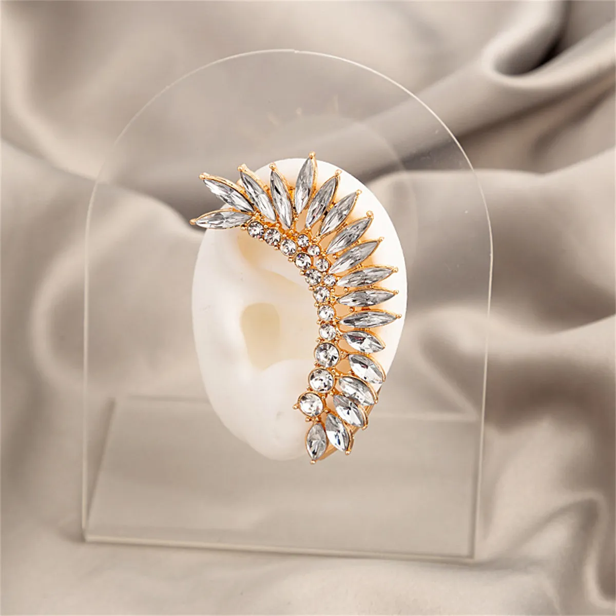 Cubic Zirconia & Crystal Marquise-Cut Ear Climber