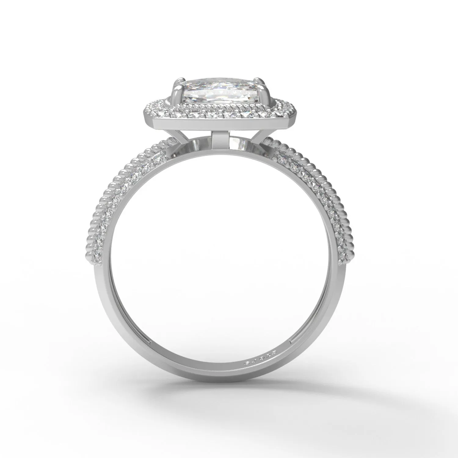 Cushion Cut Moissanite 925 Sterling Silver Twisted Rope Solitaire Women Ring