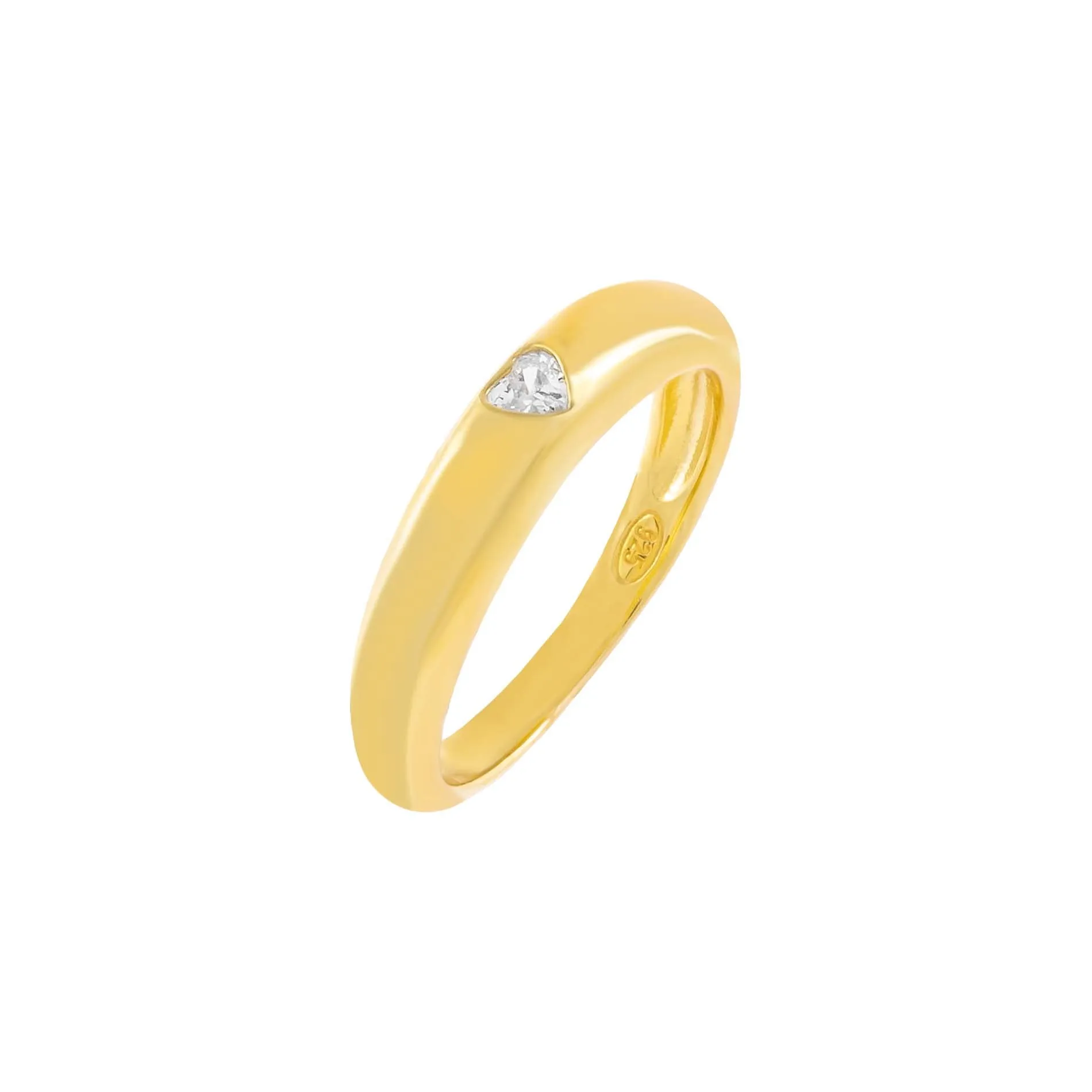 CZ Heart Dome Ring