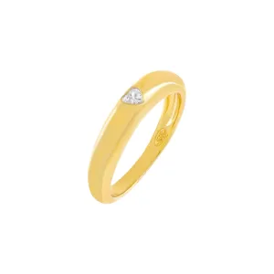CZ Heart Dome Ring