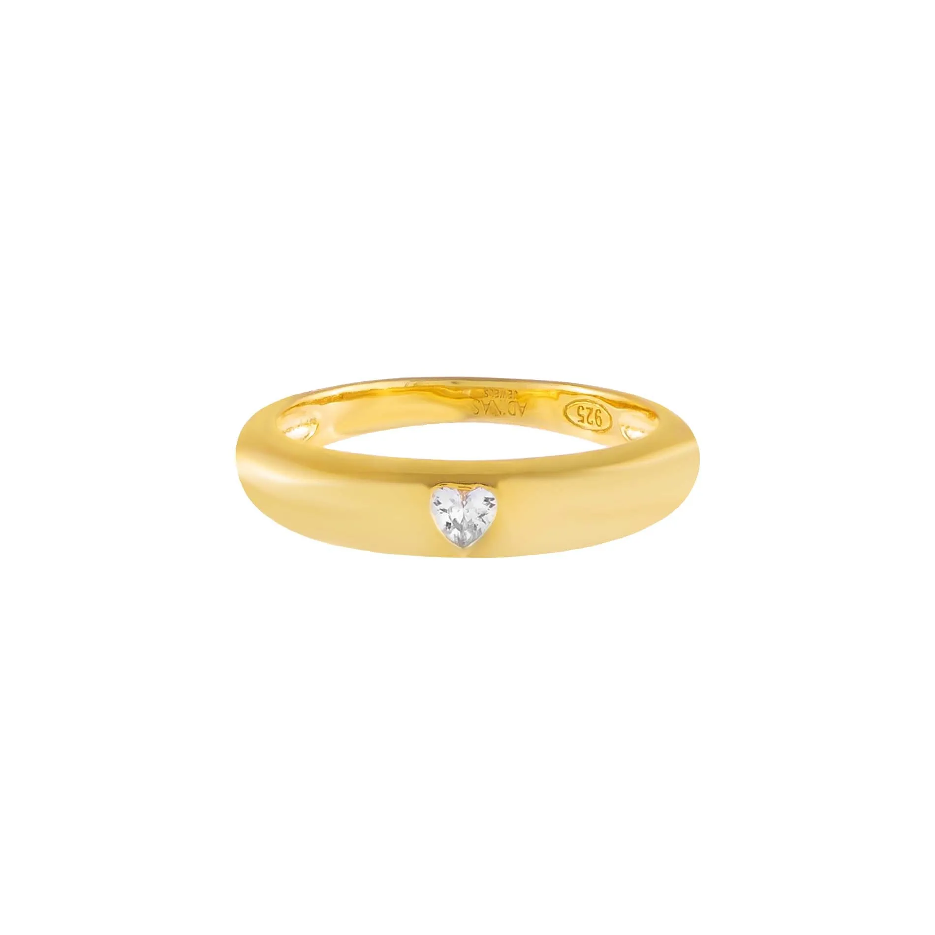 CZ Heart Dome Ring