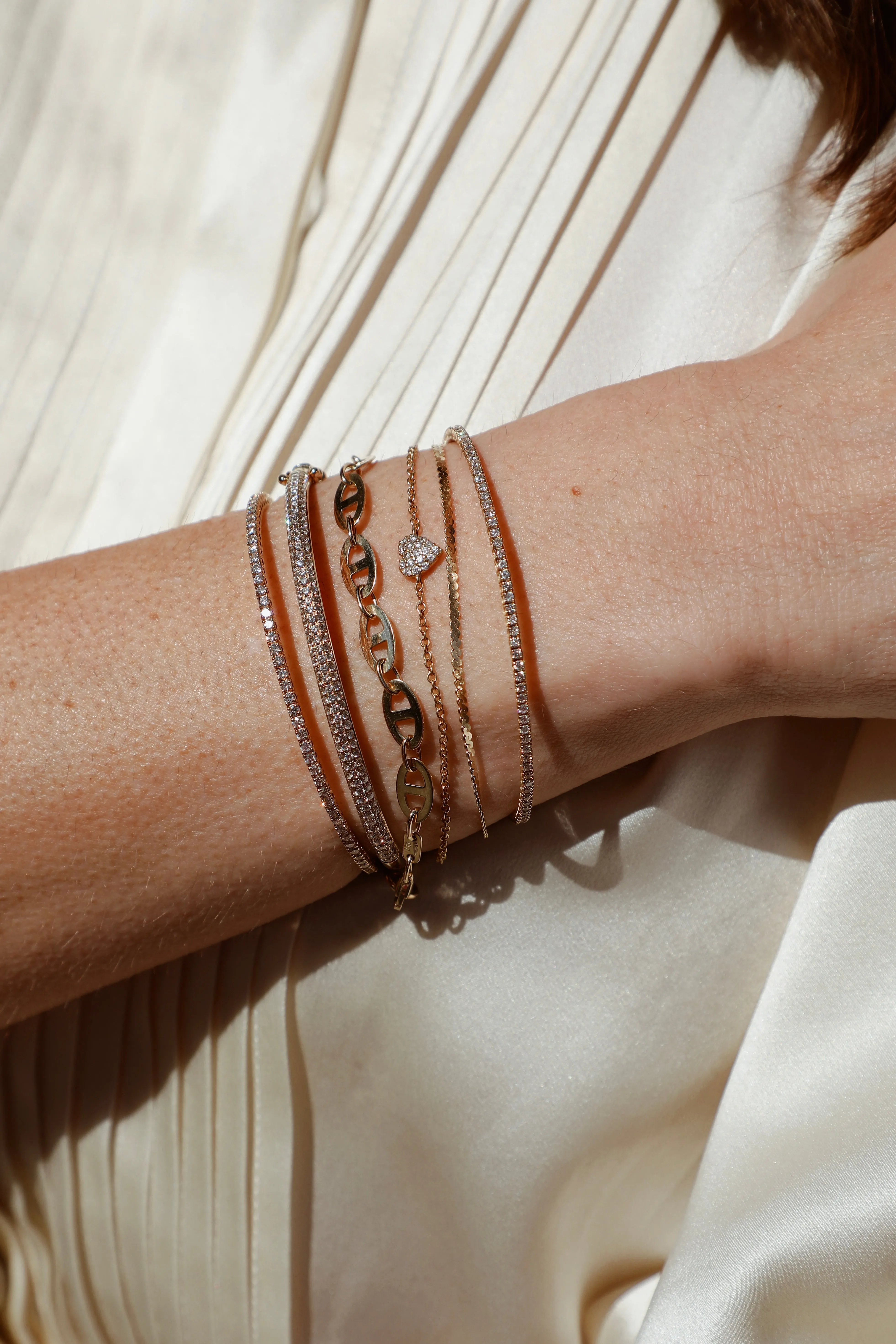 Dainty Braided Flat Gold Chain Bracelet