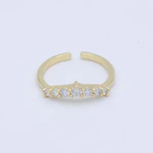 Dainty Clear Cz Stone Stackable Open Adjustable Ring in 18k Gold Filled Minimalist jewelry O-488